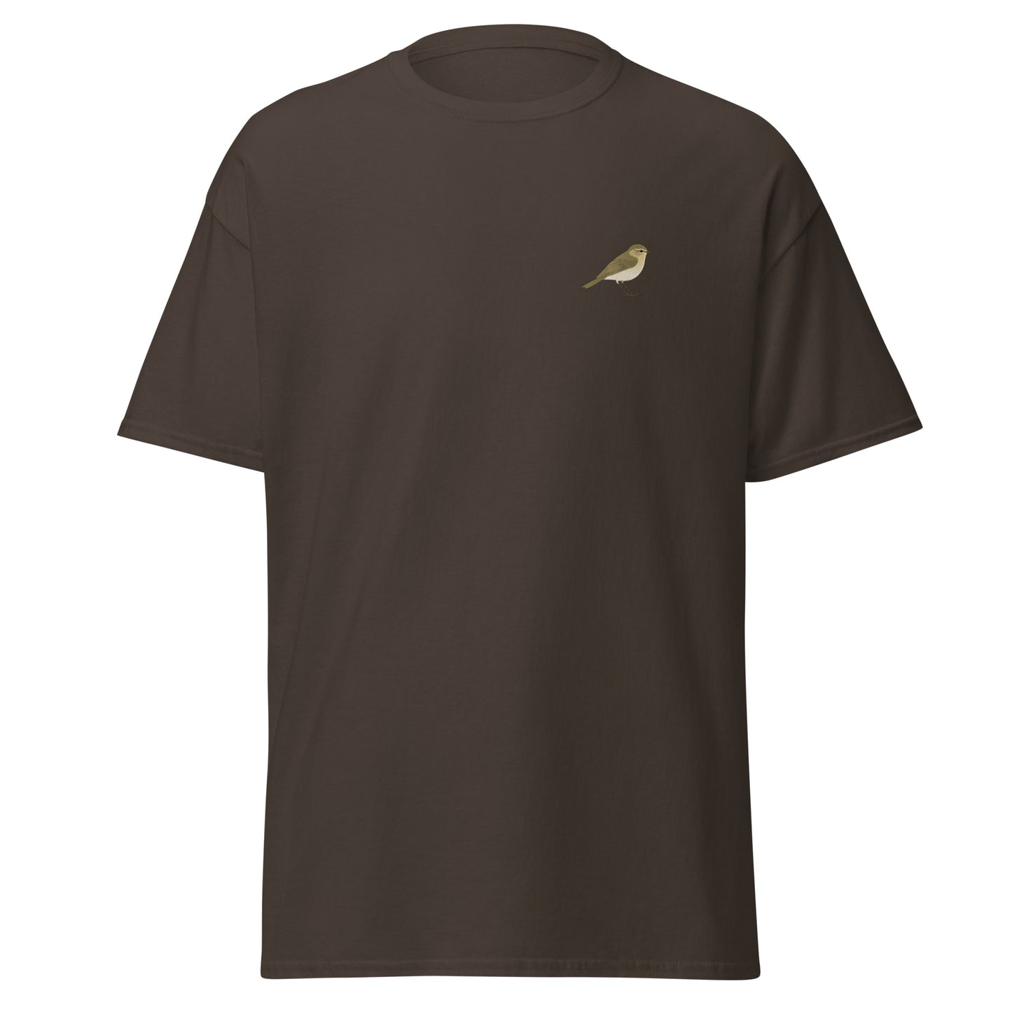 Chiffchaff unisex bird T-shirt in Dark Chocolate