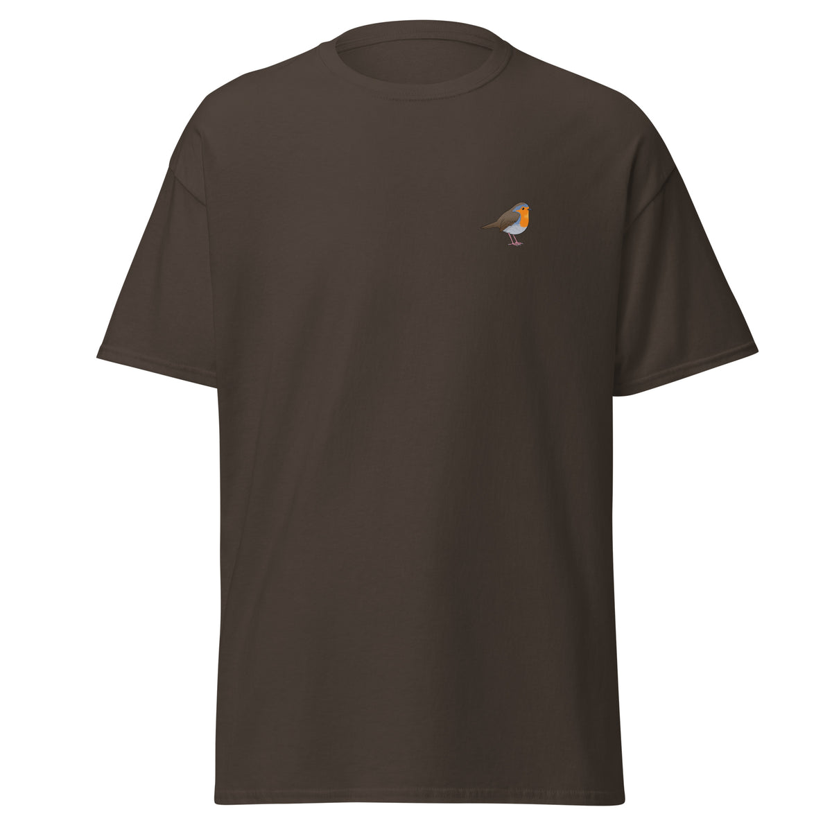 Robin unisex bird T-shirt in Dark Chocolate