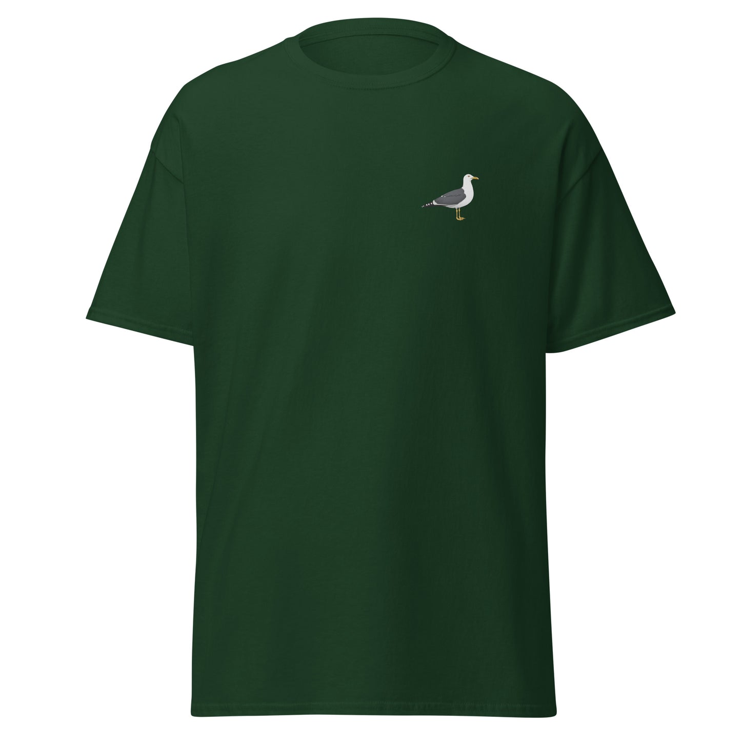 Lesser Black-backed Gull unisex bird T-shirt in Forest Green