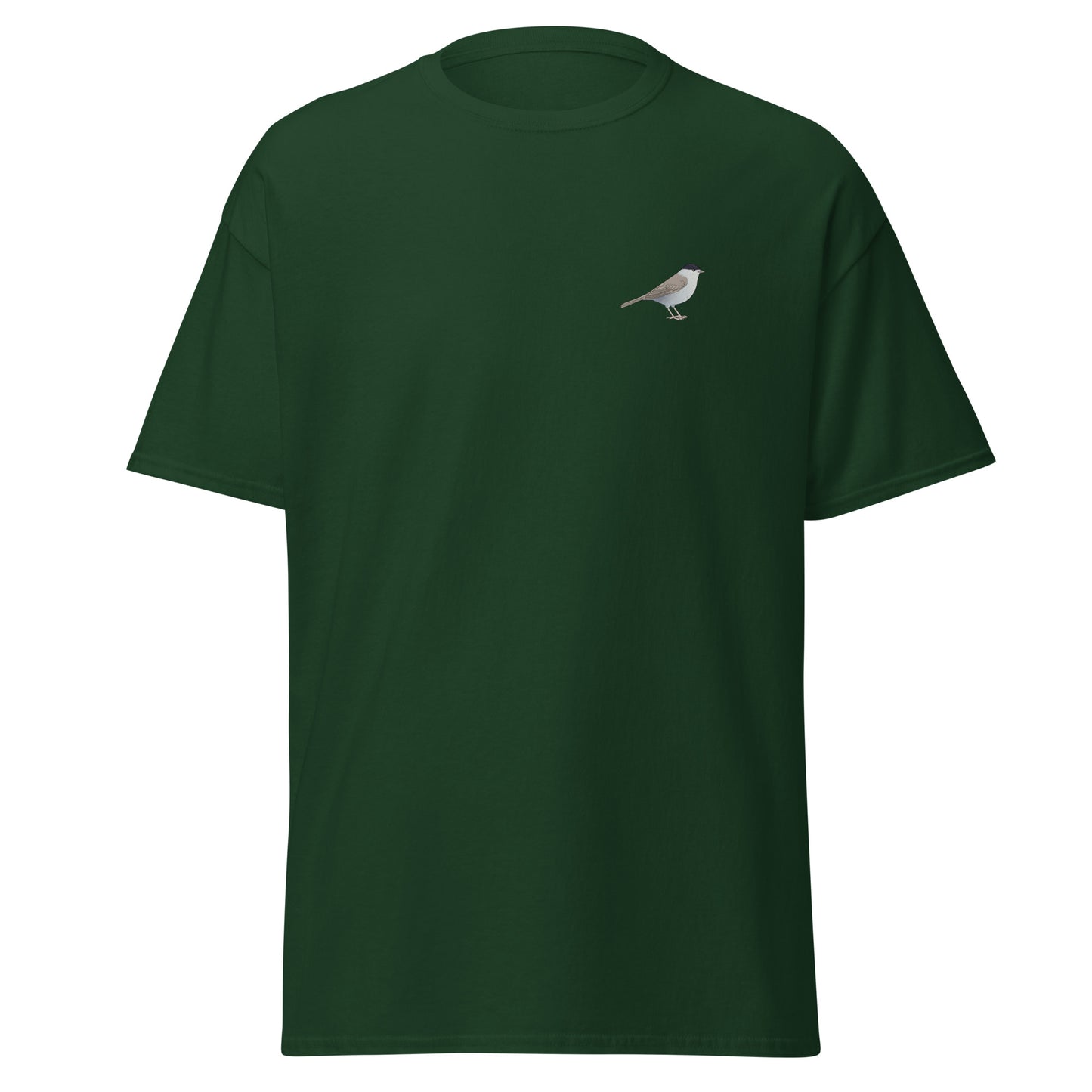Blackcap unisex bird T-shirt in Forest Green