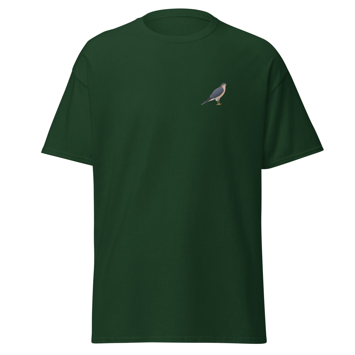 Sparrowhawk unisex bird T-shirt in Forest Green