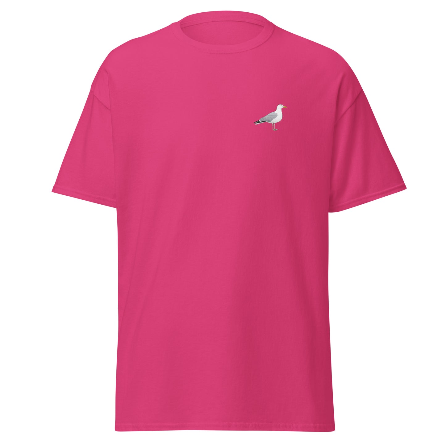 Herring Gull unisex bird T-shirt in Heliconia