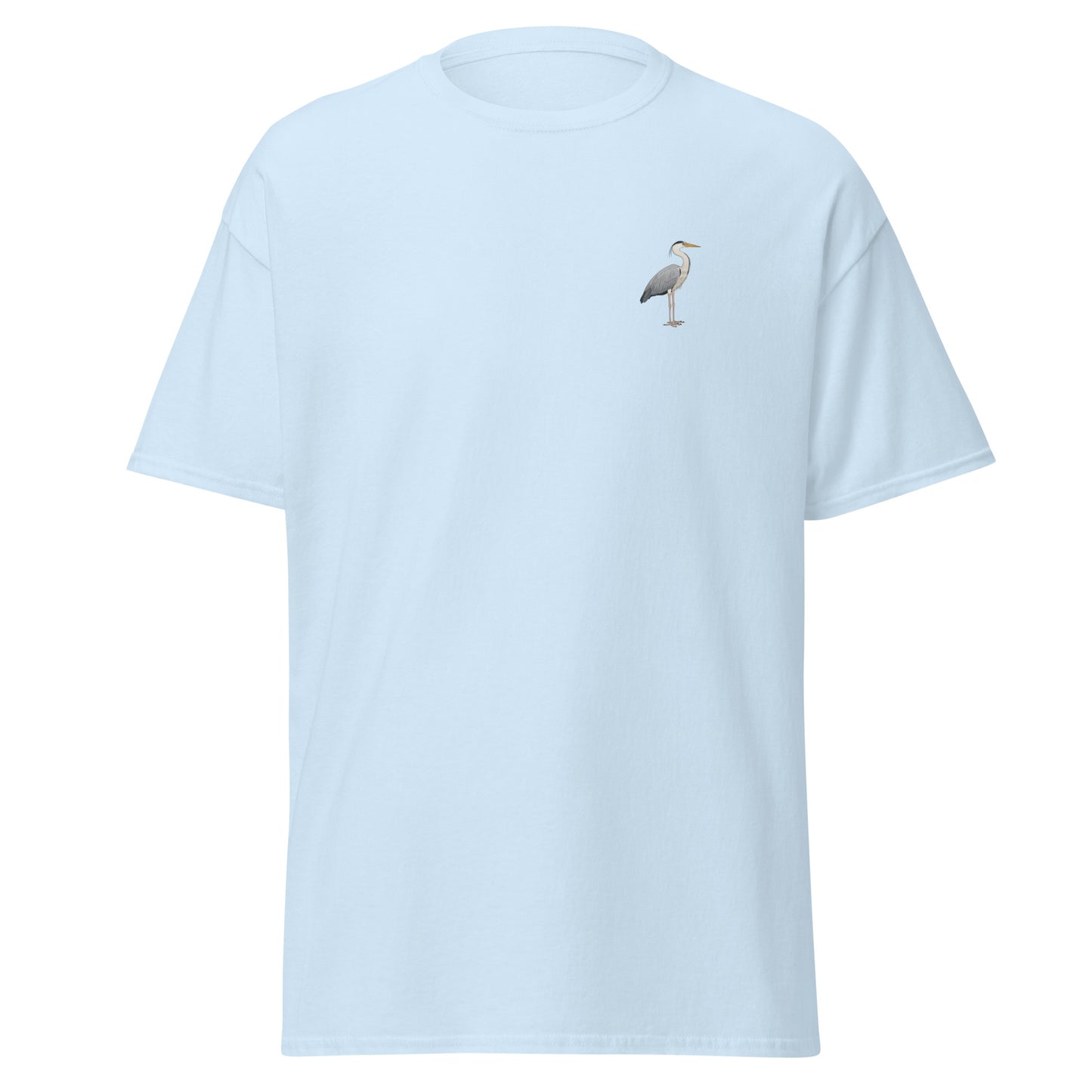 Heron unisex bird T-shirt in Light Blue