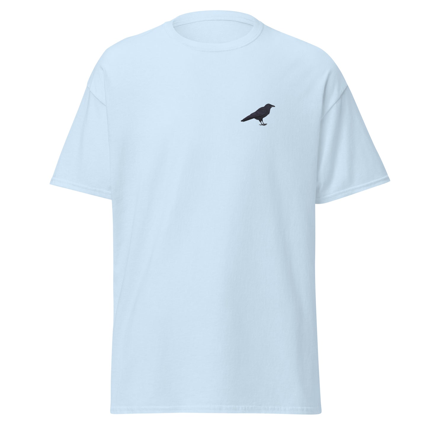 Raven unisex bird T-shirt in Light Blue