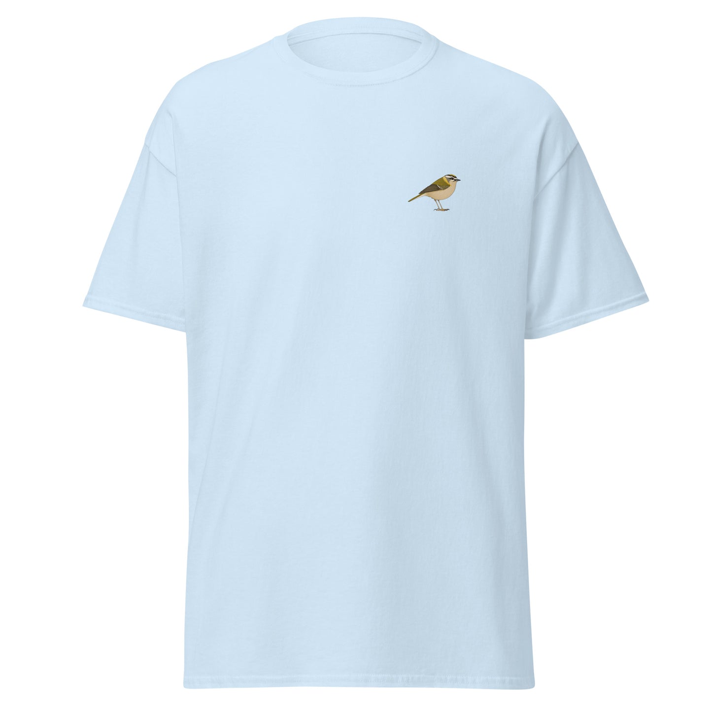 Firecrest unisex bird T-shirt in Light Blue