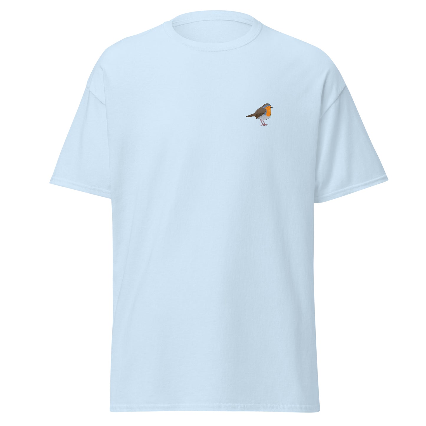 Robin unisex bird T-shirt in Light Blue