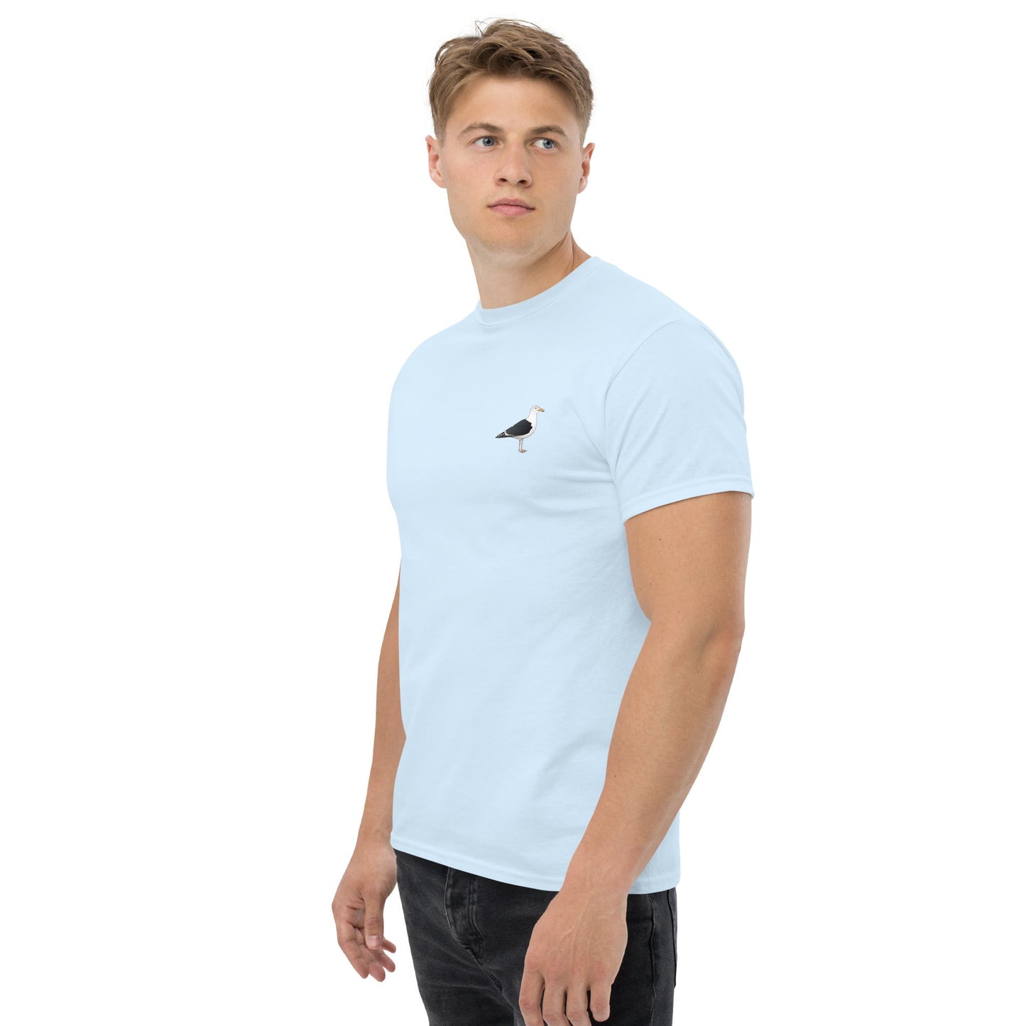 Great Black Backed Gull unisex bird T-shirt in Light Blue