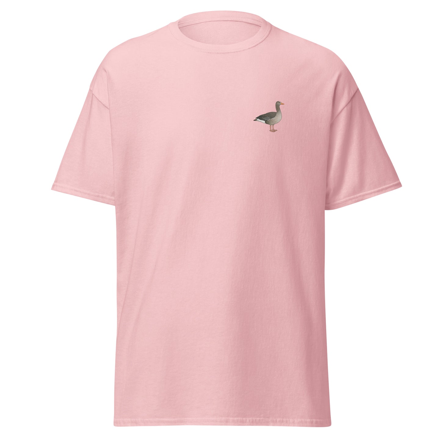 Greylag Goose unisex bird T-shirt in Light Pink