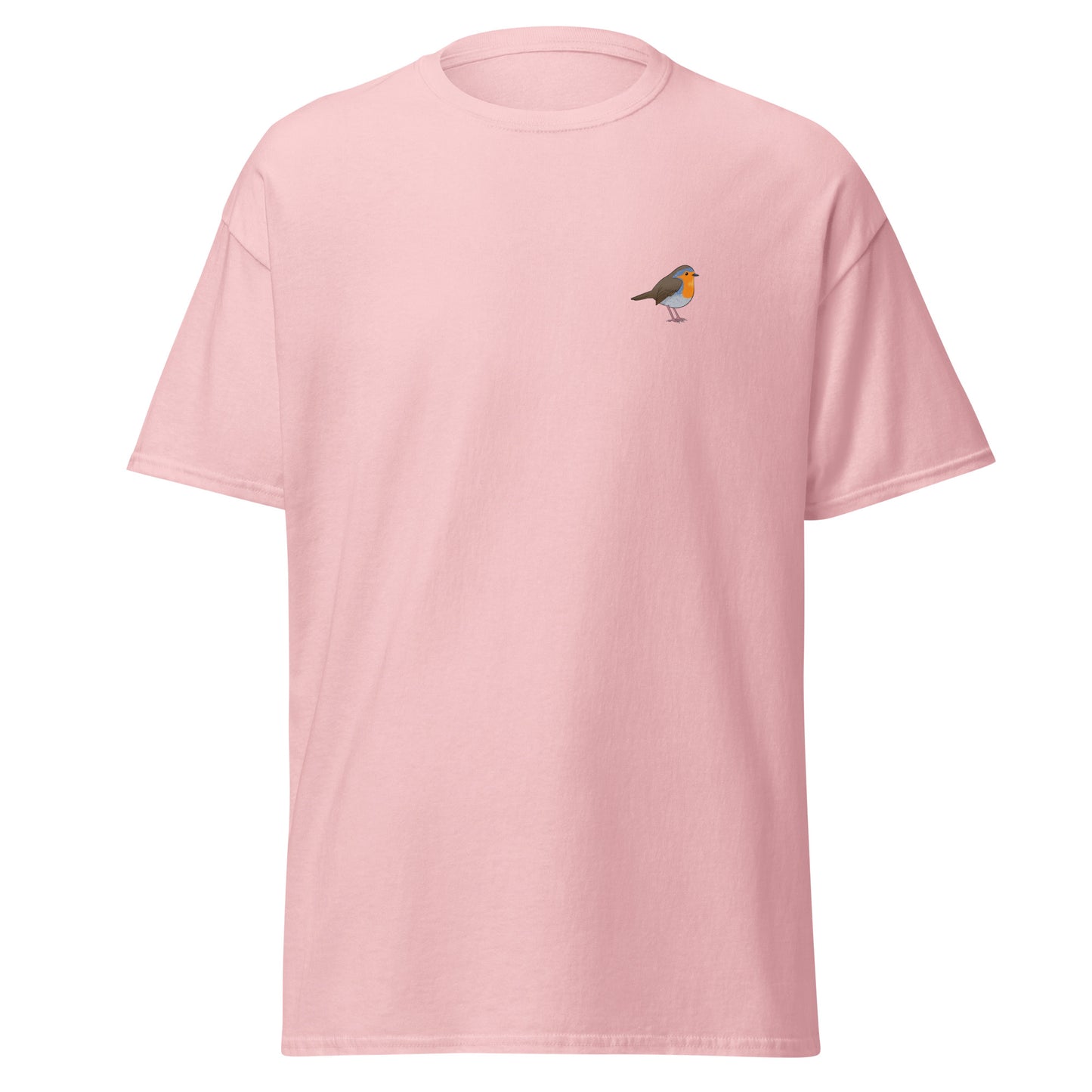 Robin unisex bird T-shirt in Light Pink