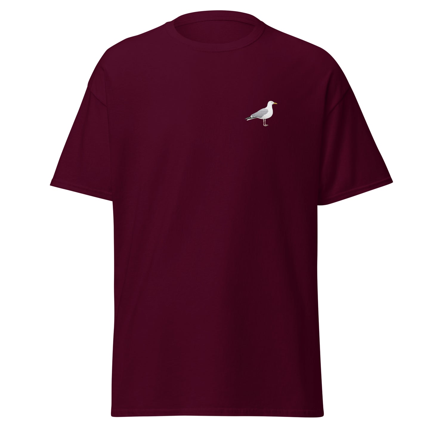 Herring Gull unisex bird T-shirt in Maroon
