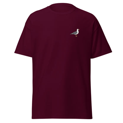 Lesser Black-backed Gull unisex bird T-shirt in Maroon
