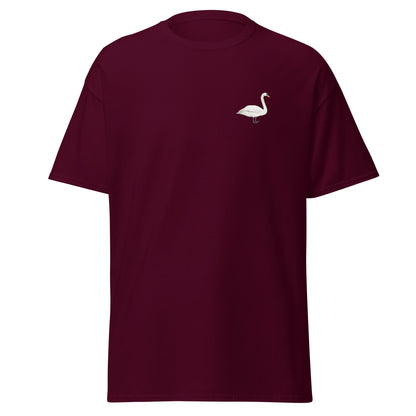 Mute Swan unisex bird T-shirt in Maroon