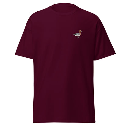 Wigeon unisex bird T-shirt in Maroon