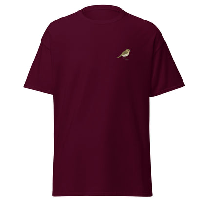 Chiffchaff unisex bird T-shirt in Maroon