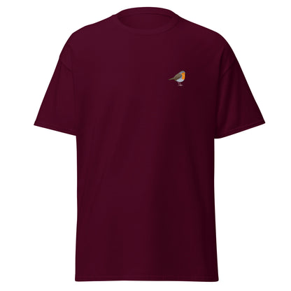 Robin unisex bird T-shirt in Maroon