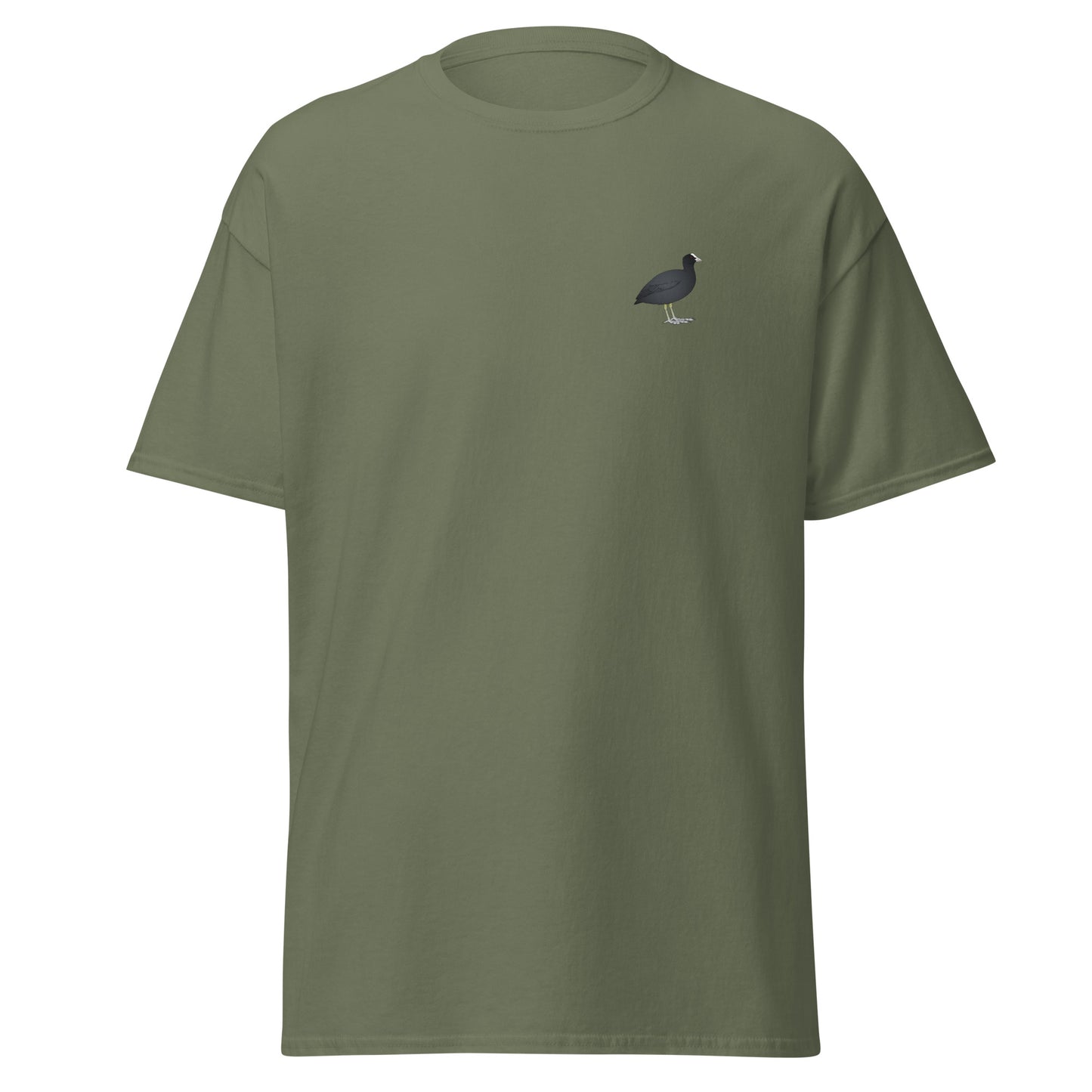 Coot unisex bird T-shirt in Military Green