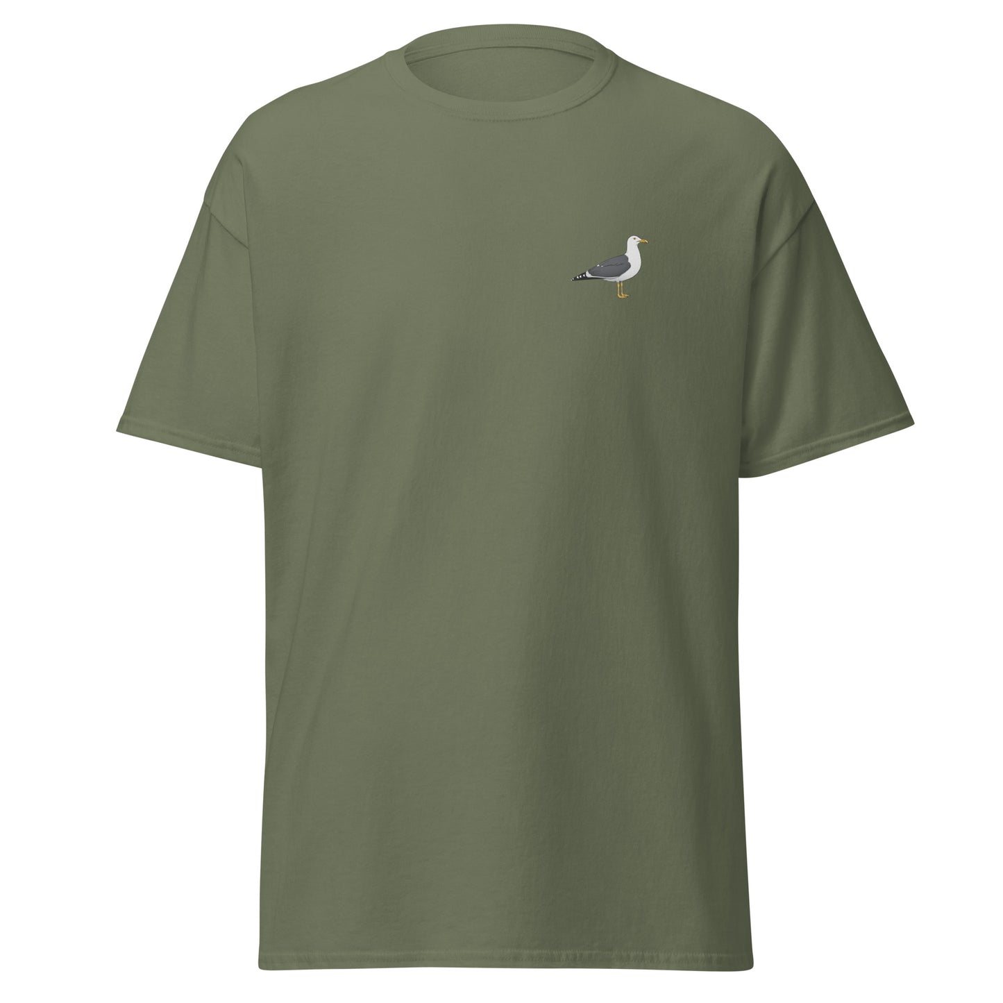 Lesser Black-backed Gull unisex bird T-shirt in Military Green