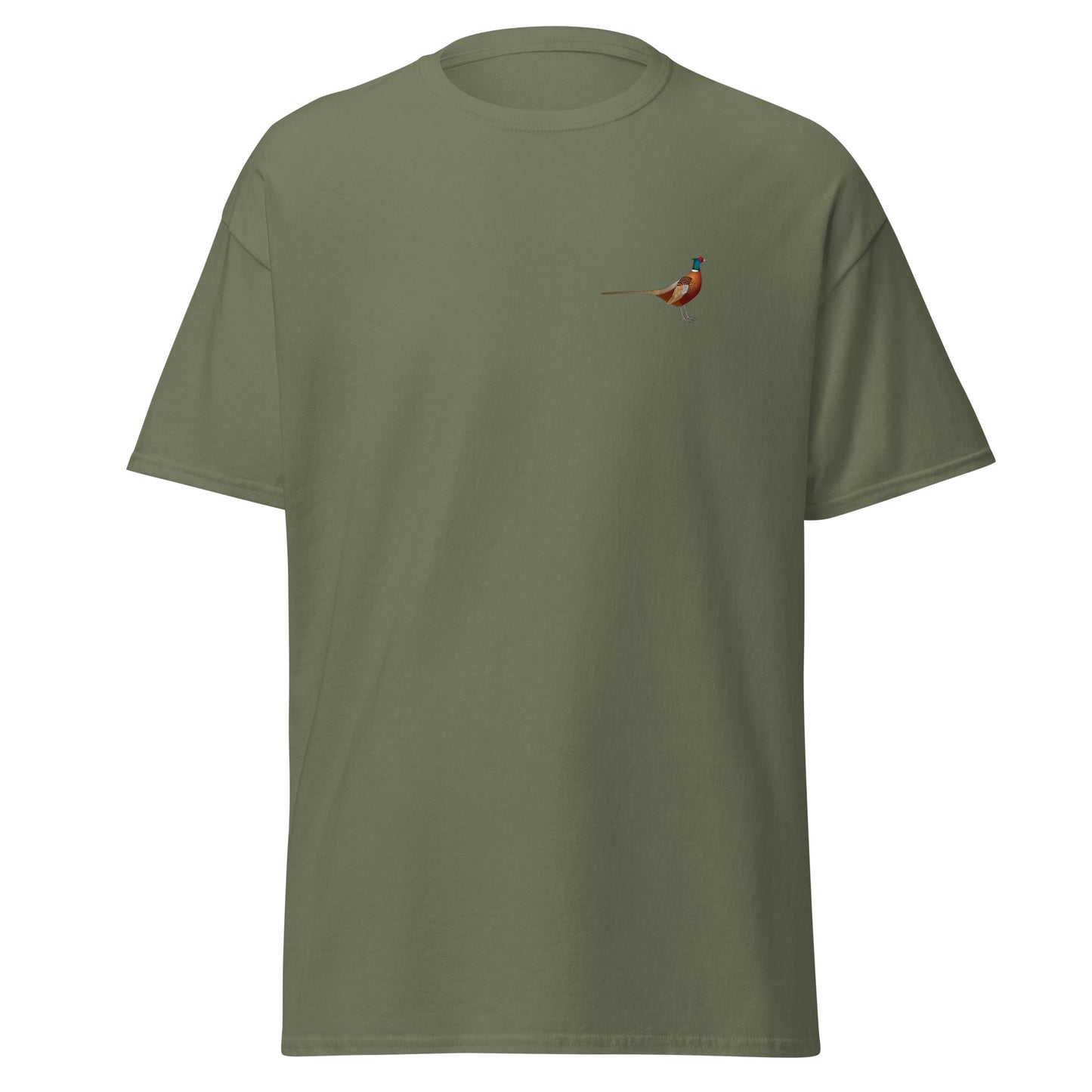 Pheasant unisex bird T-shirt in Military Green