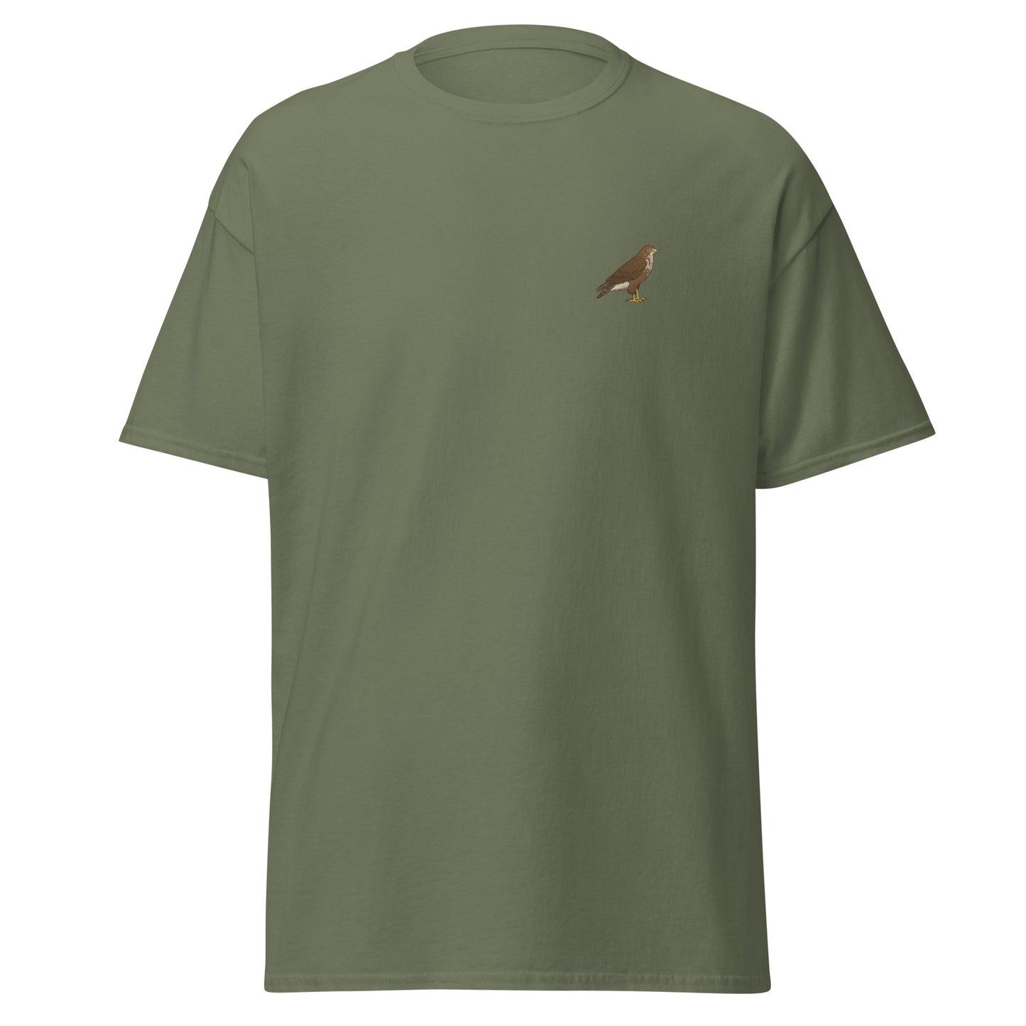 Buzzard unisex bird T-shirt in Military Green