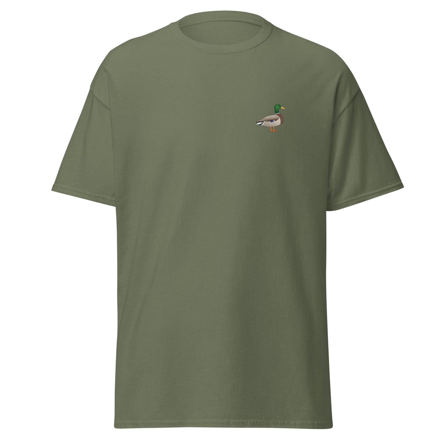 Mallard unisex bird T-shirt in Military Green