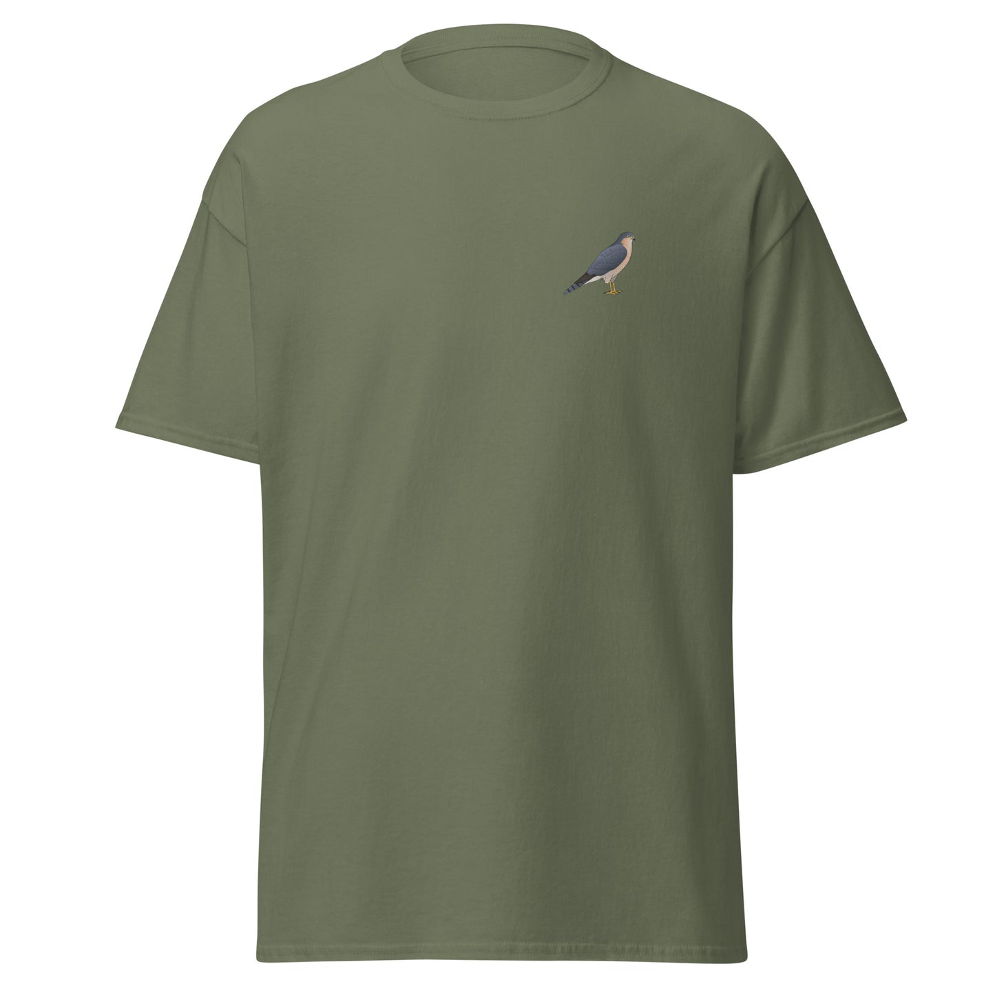 Sparrowhawk unisex bird T-shirt in Military Green