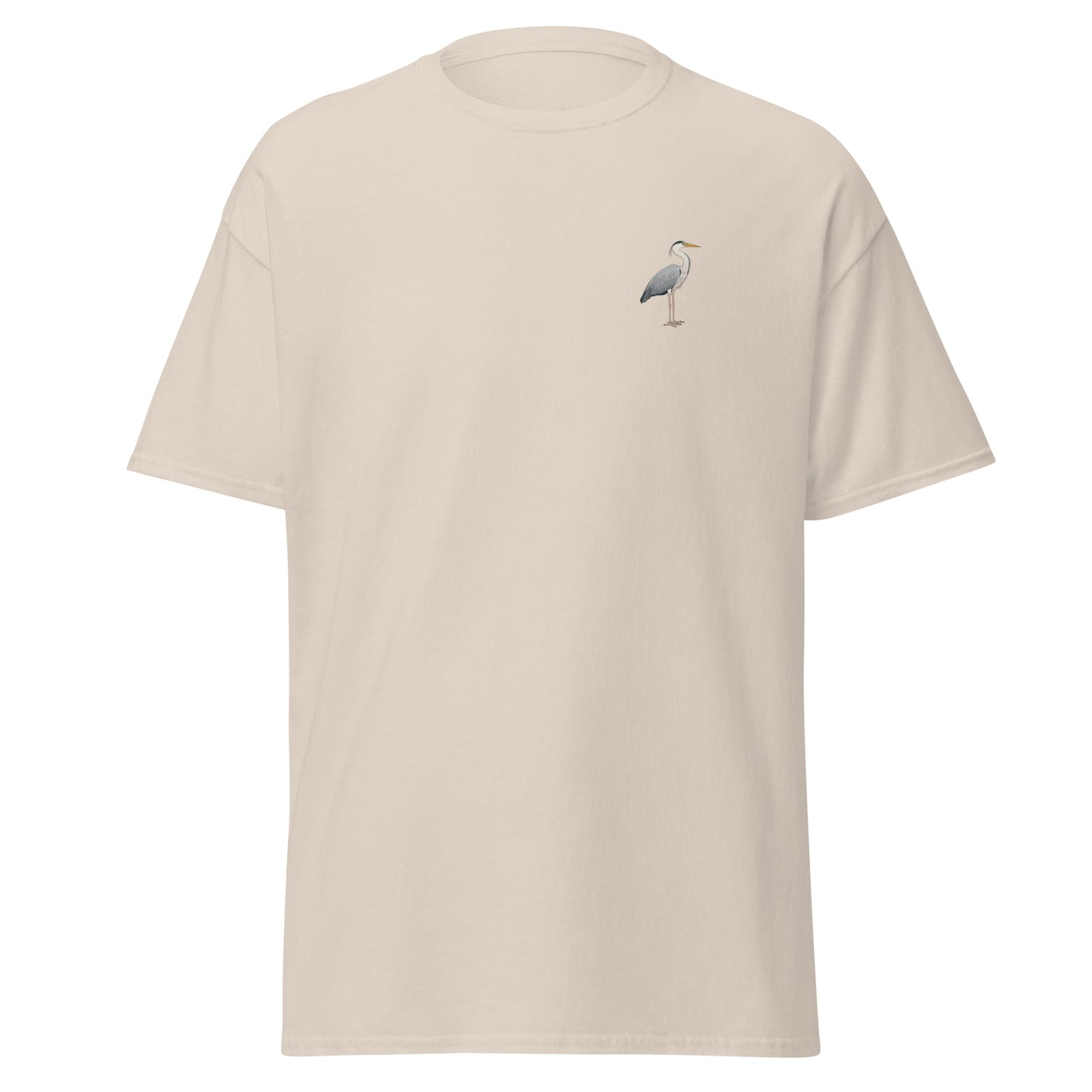 Heron unisex bird T-shirt in Natural