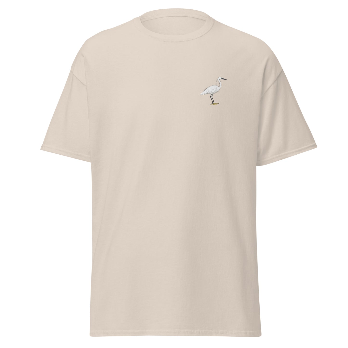 Little Egret unisex bird T-shirt in Natural