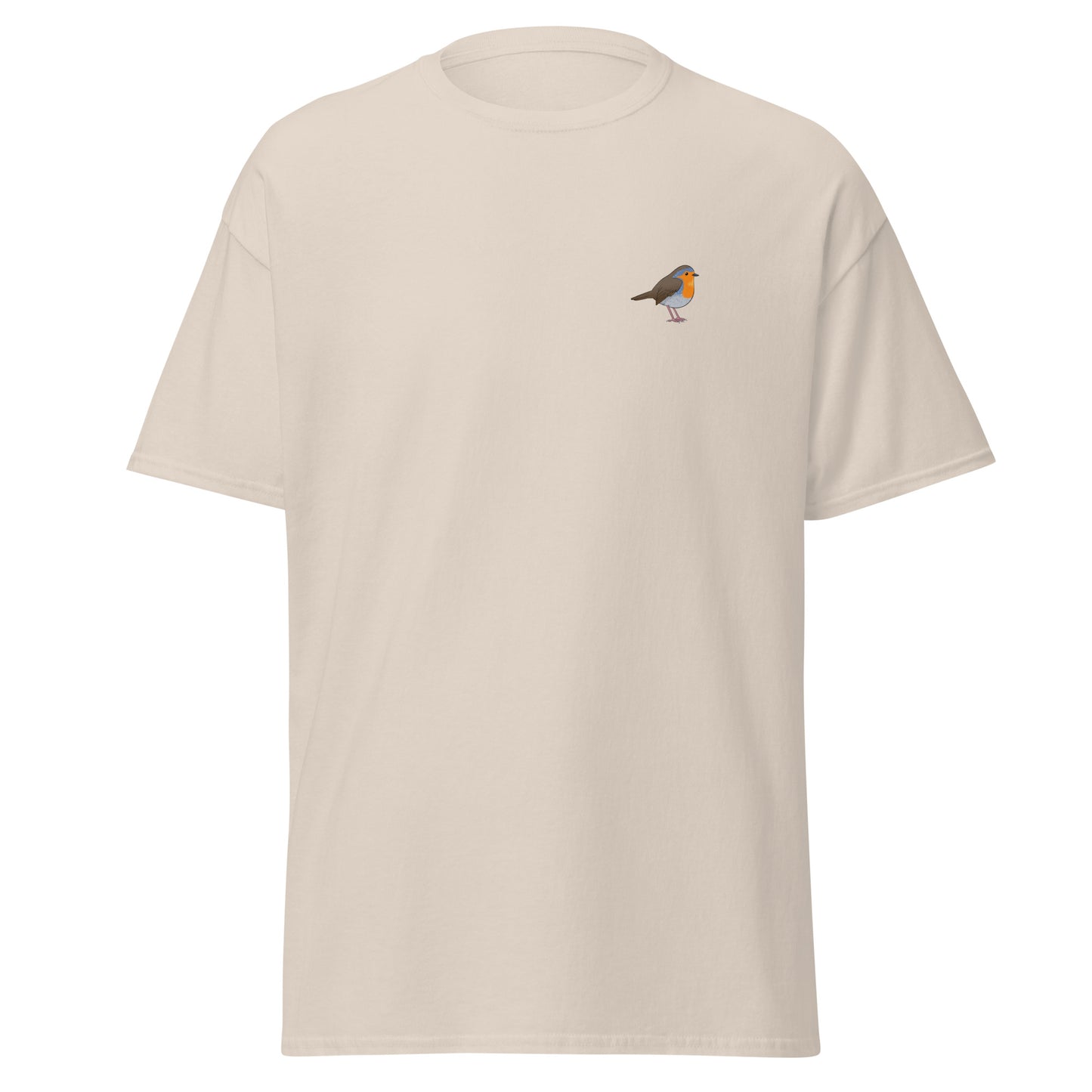 Robin unisex bird T-shirt in Natural
