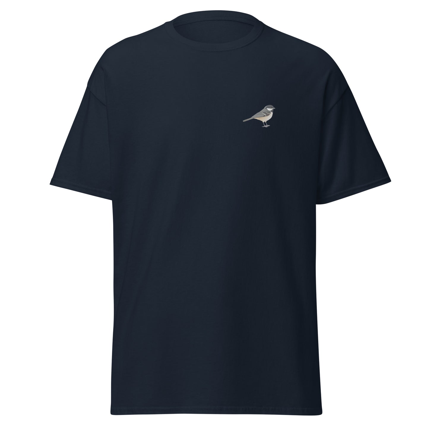 Coal Tit unisex bird T-shirt in Navy