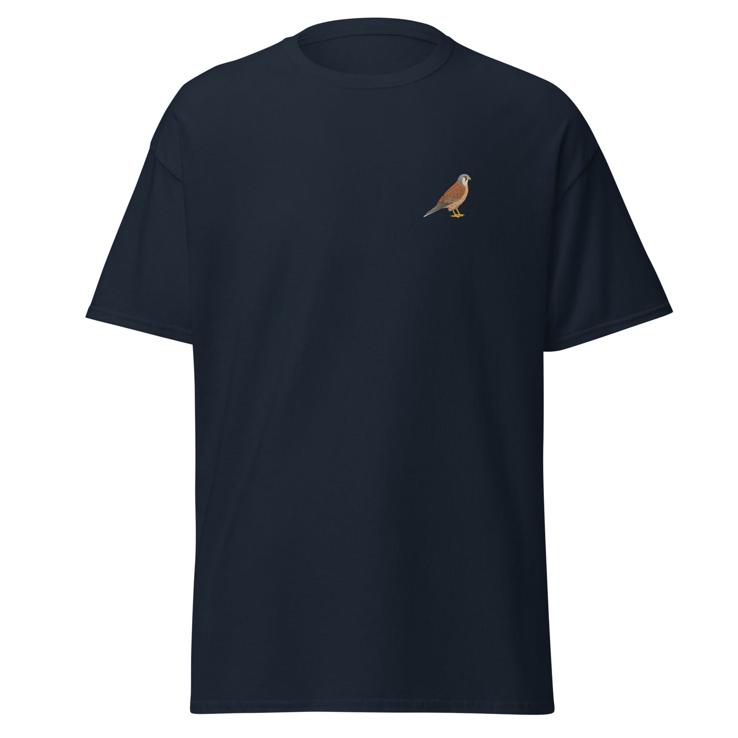 Kestrel unisex bird T-shirt in Navy