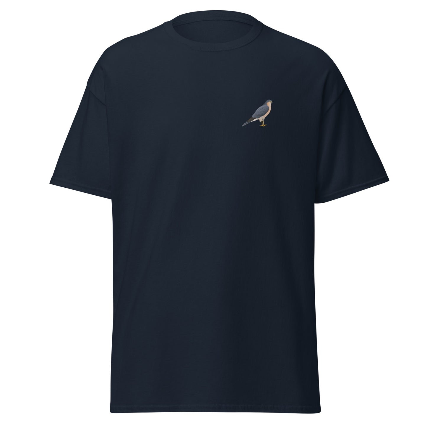 Sparrowhawk unisex bird T-shirt in Navy