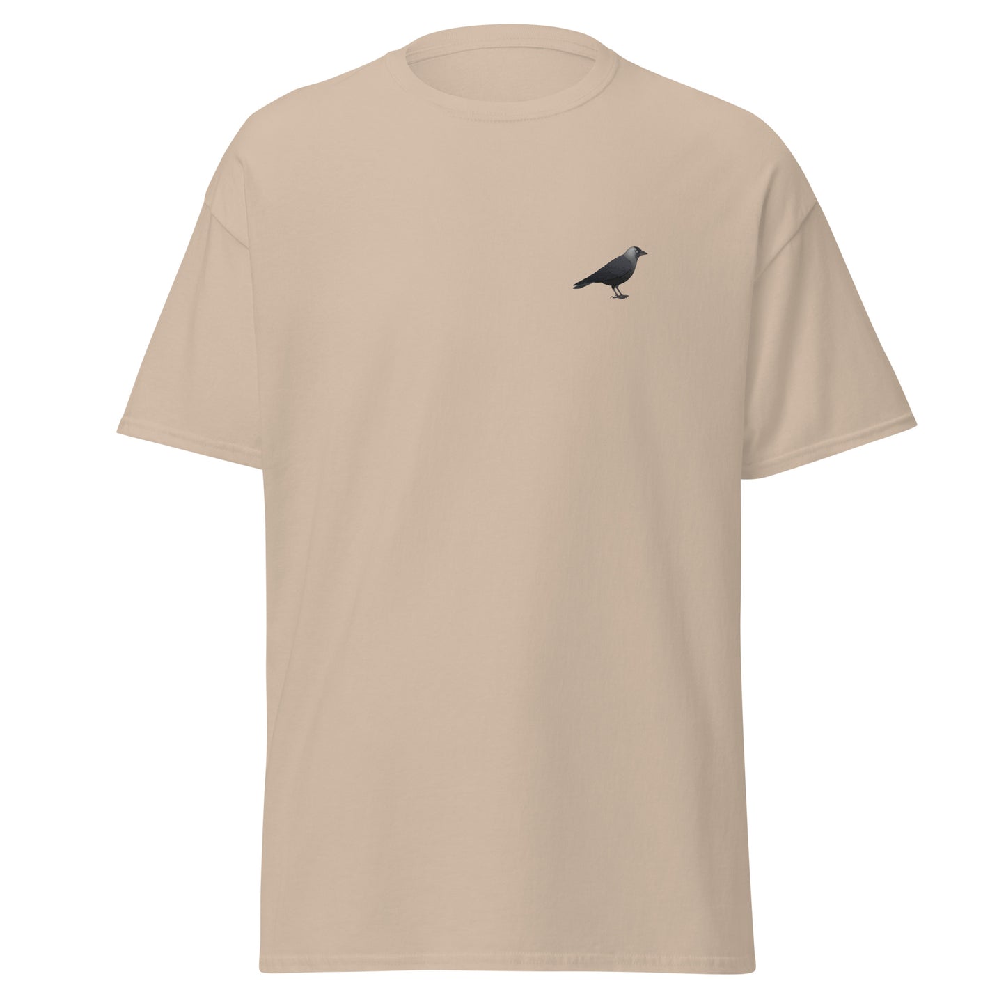 Jackdaw unisex bird T-shirt in Sand