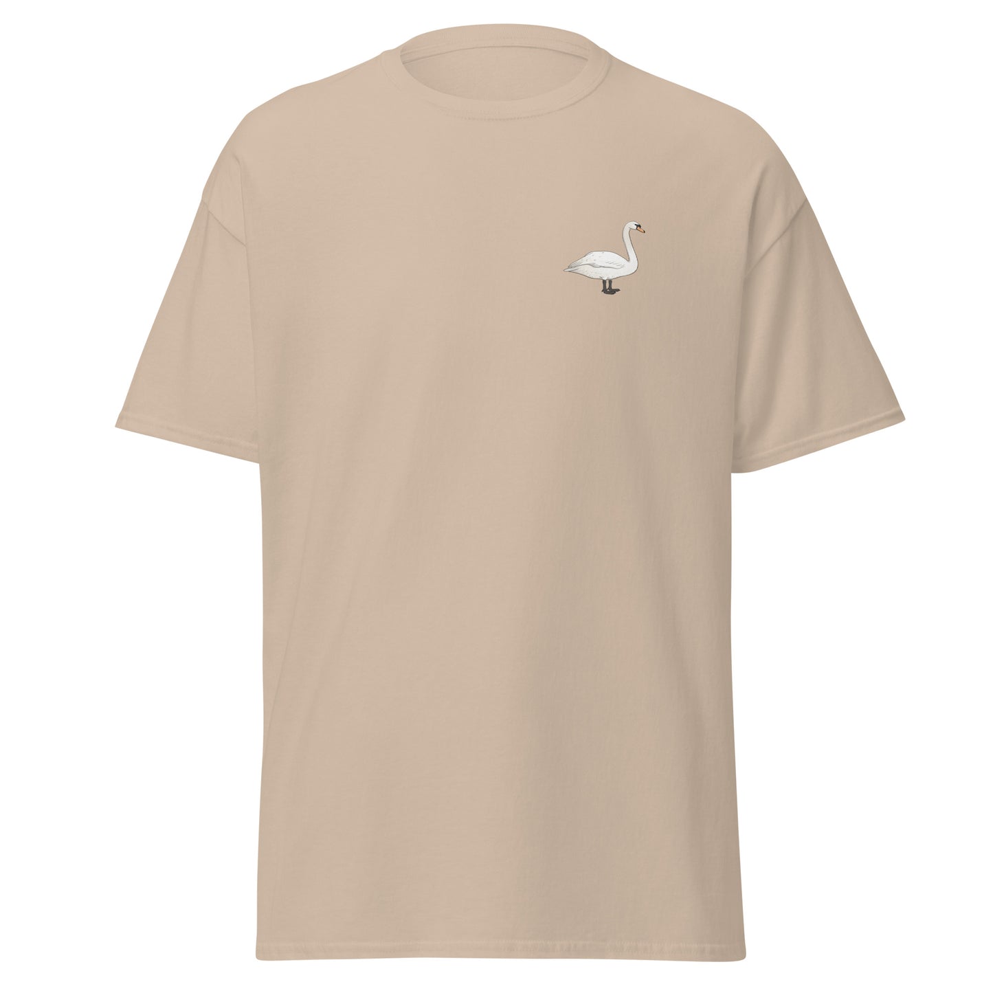 Mute Swan unisex bird T-shirt in Sand