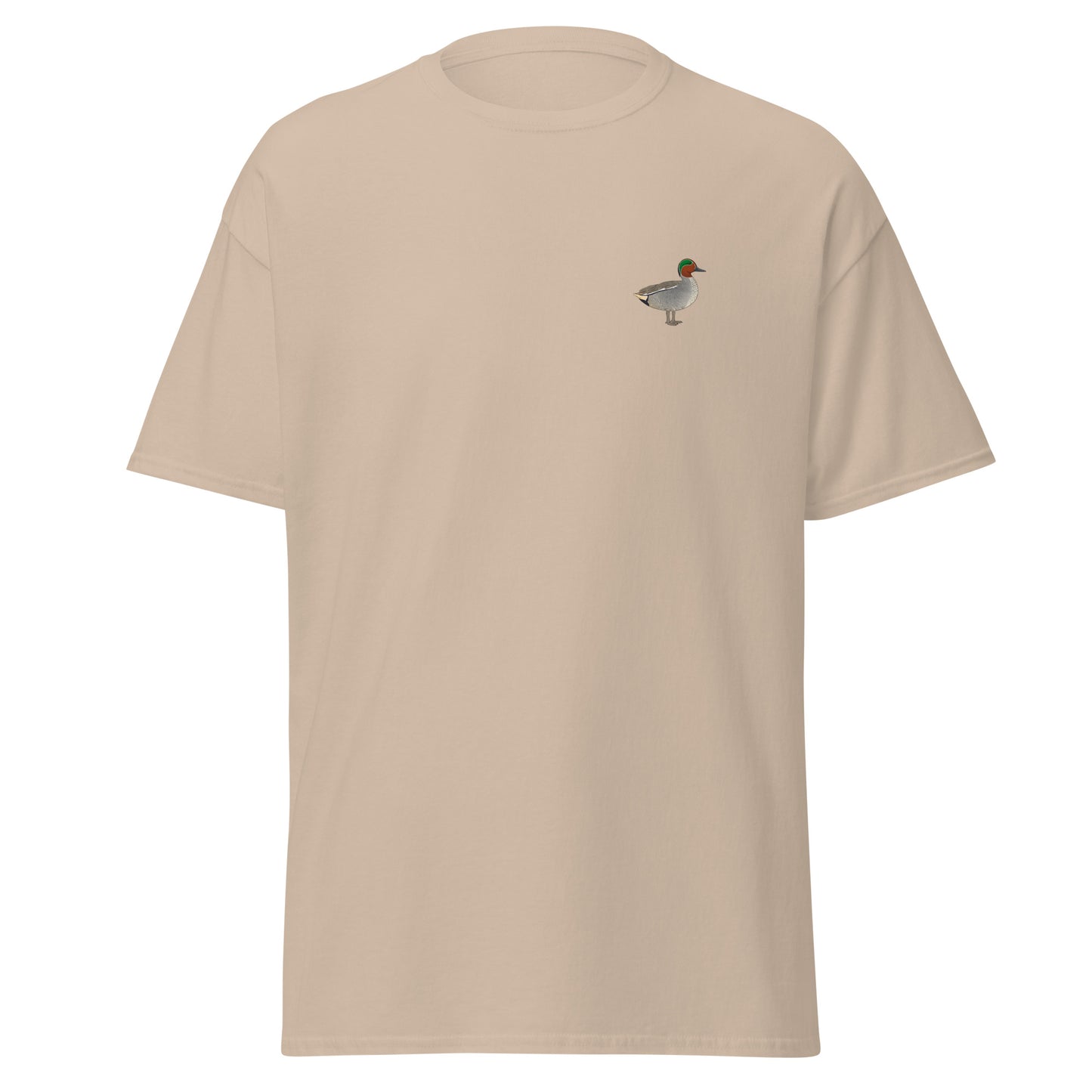 Teal unisex bird T-shirt in Sand