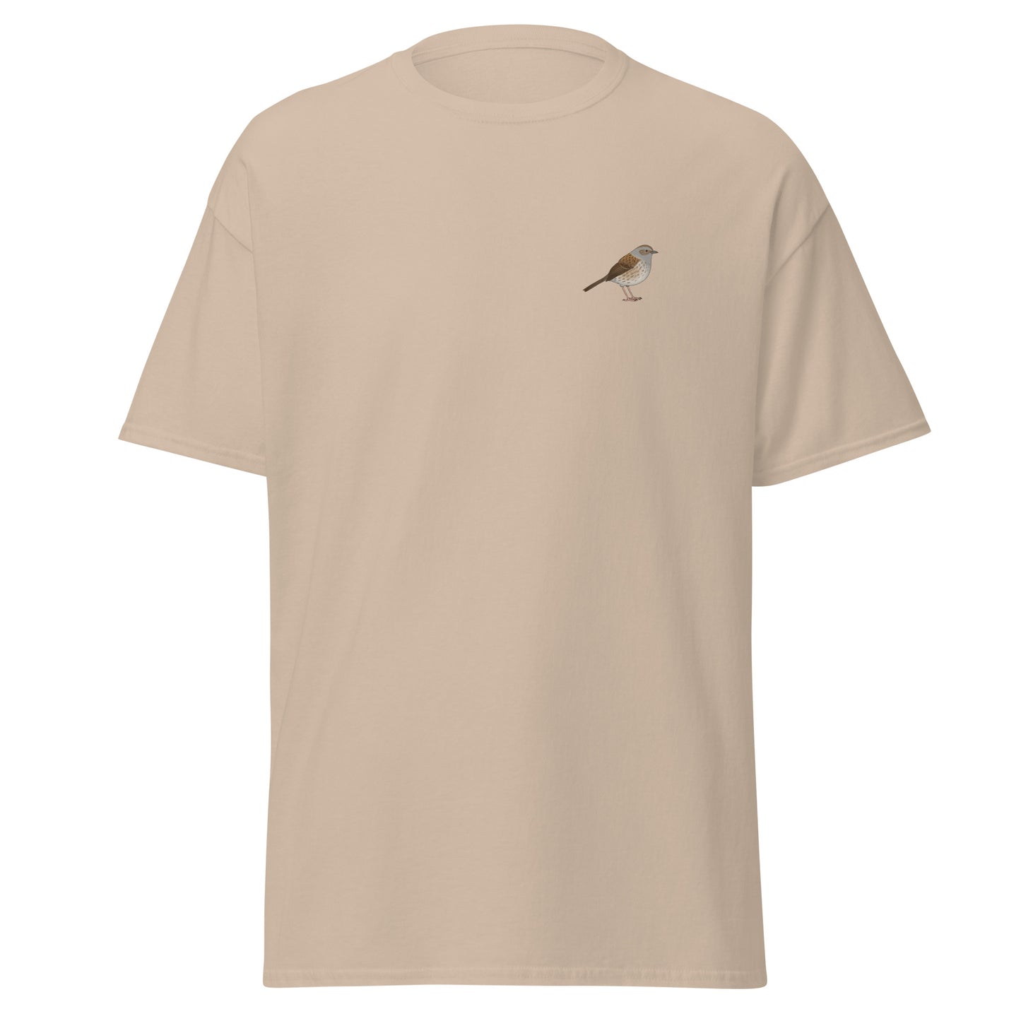 Dunnock unisex bird T-shirt in Sand