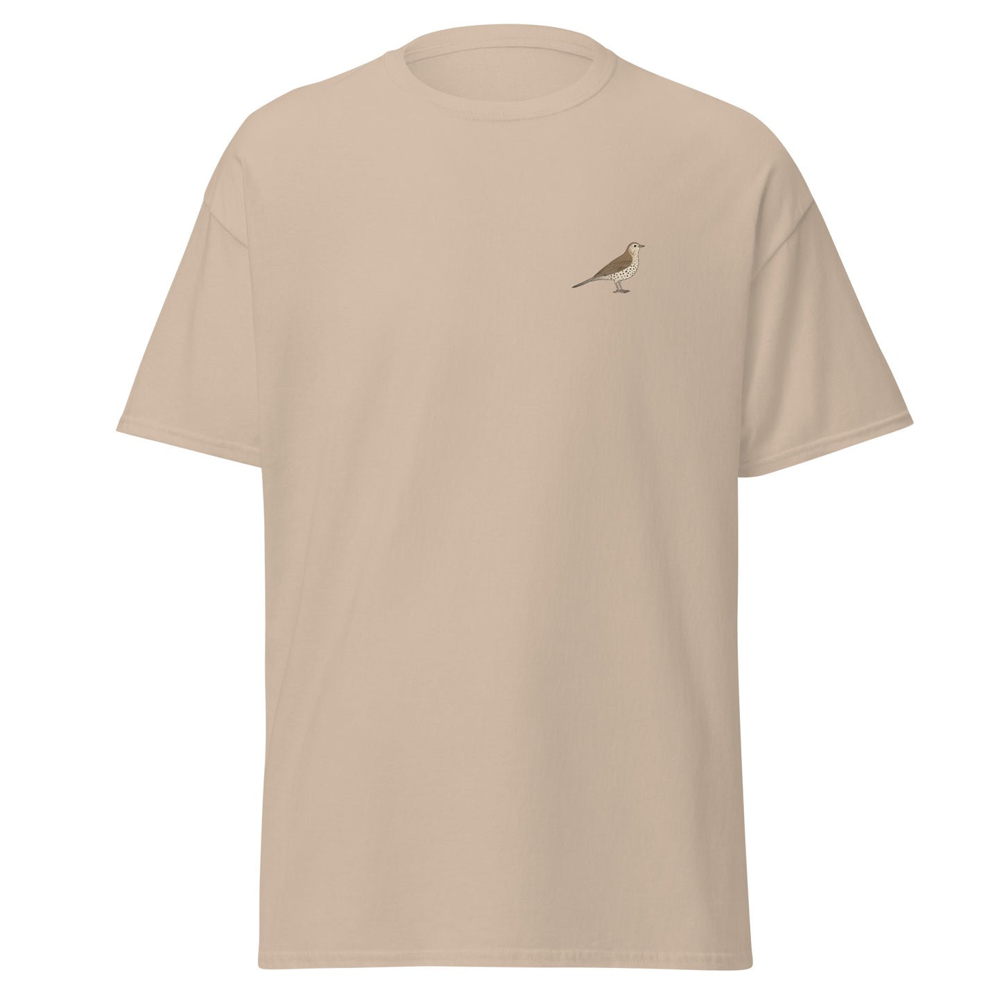Mistle Thrush unisex bird T-shirt in Sand