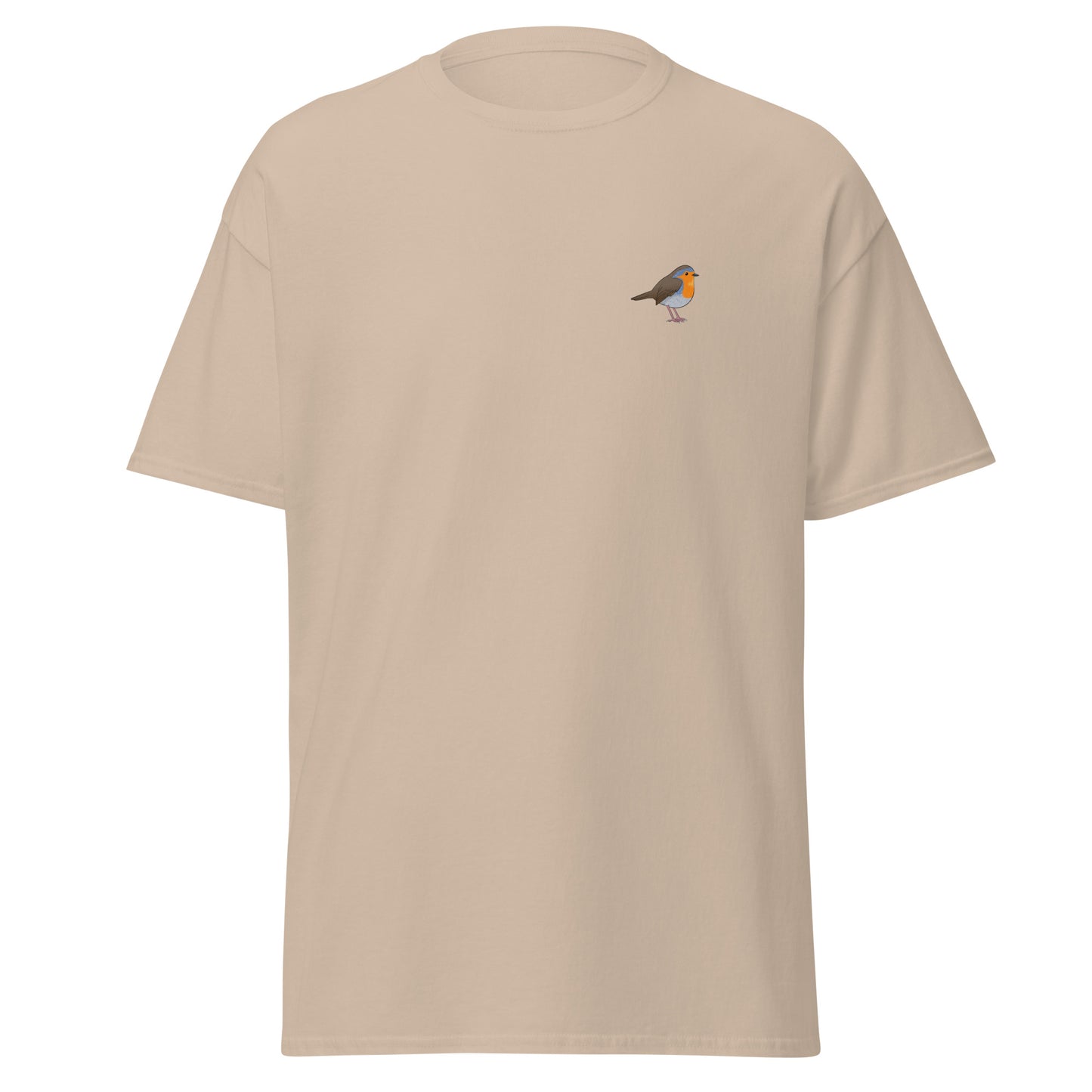 Robin unisex bird T-shirt in Sand