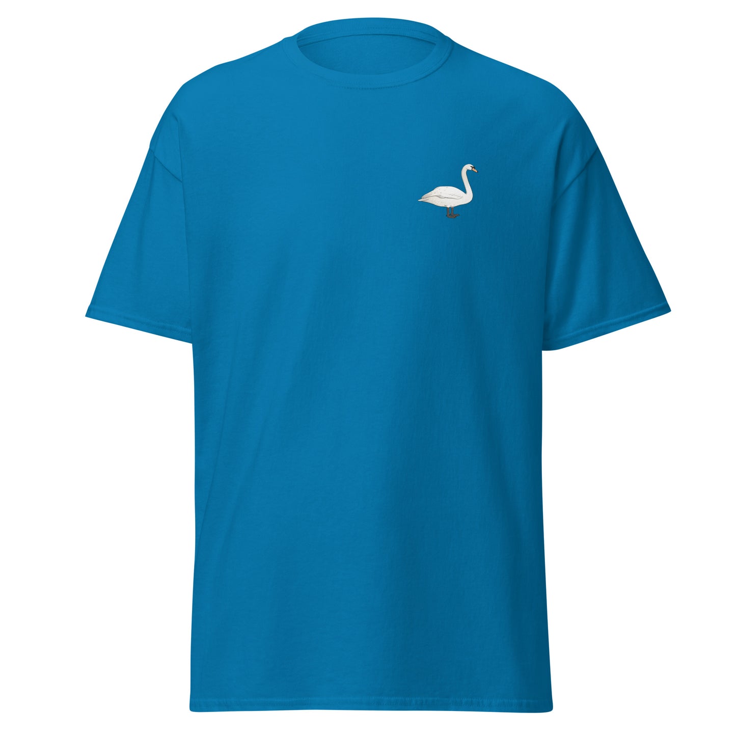 Mute Swan unisex bird T-shirt in Sapphire