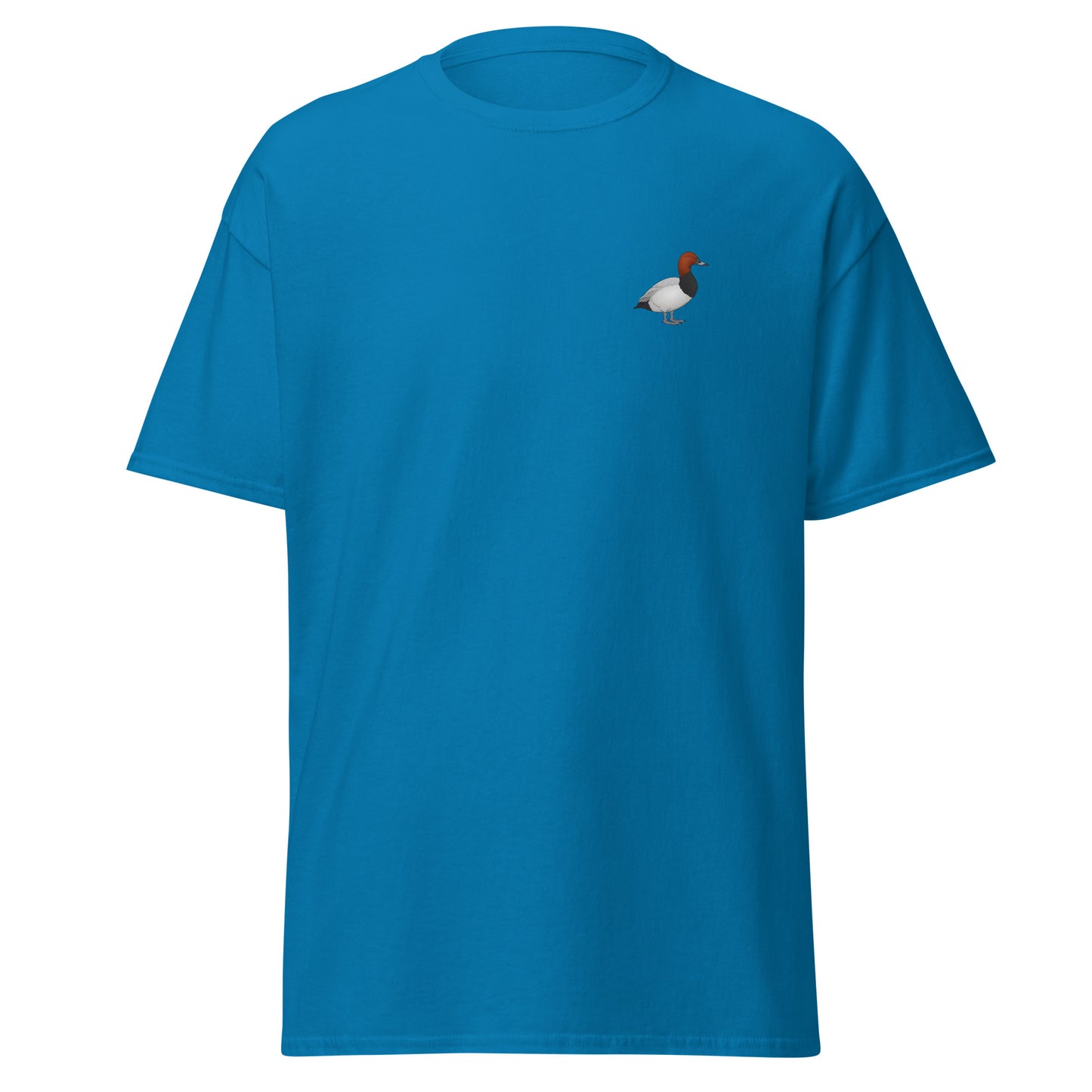 Pochard unisex bird T-shirt in Sapphire