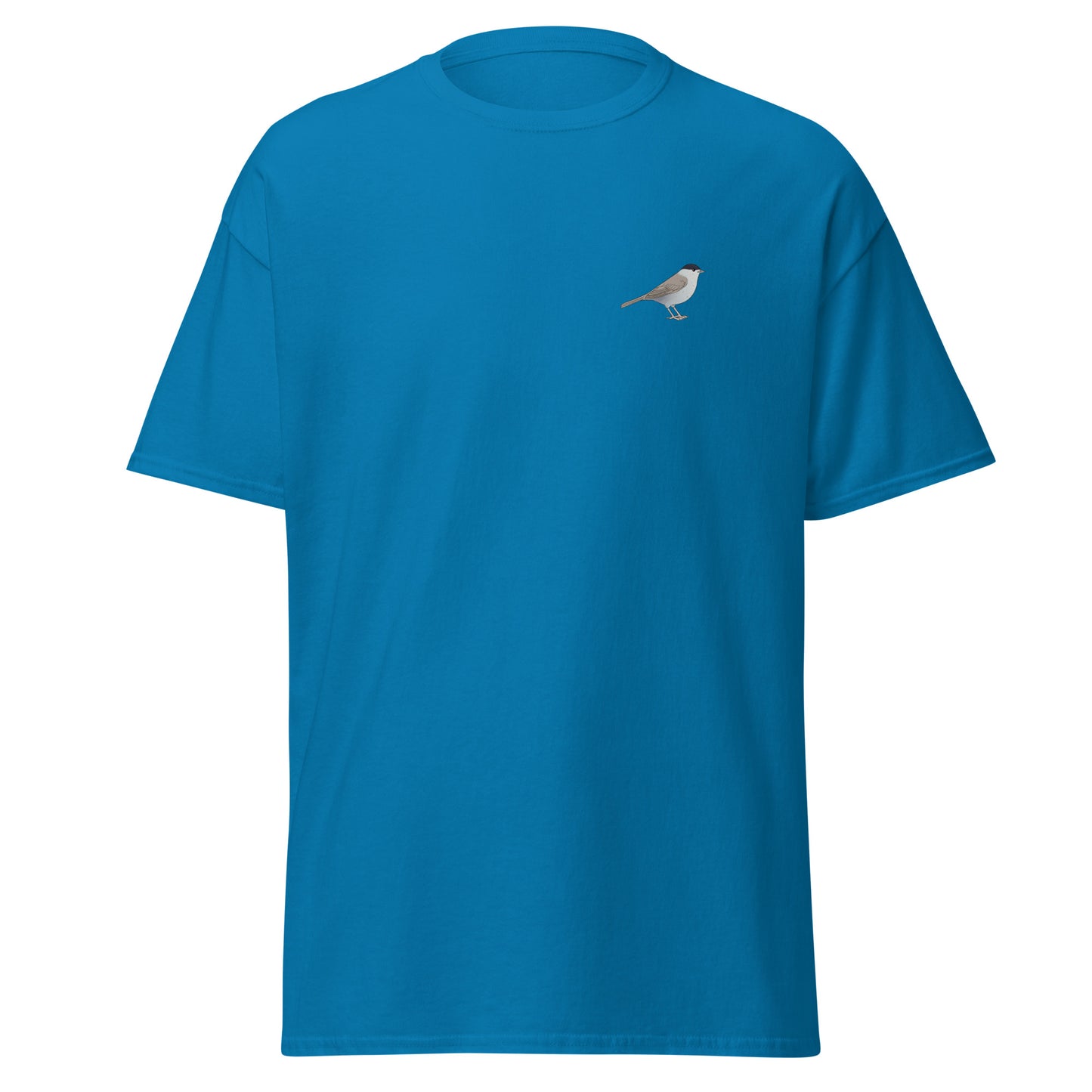 Blackcap unisex bird T-shirt in Sapphire