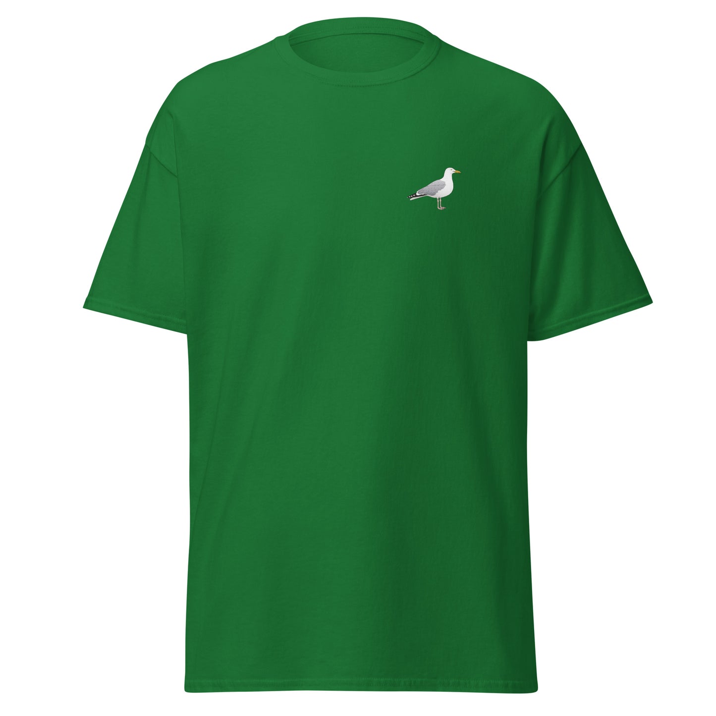 Herring Gull unisex bird T-shirt in Turf Green