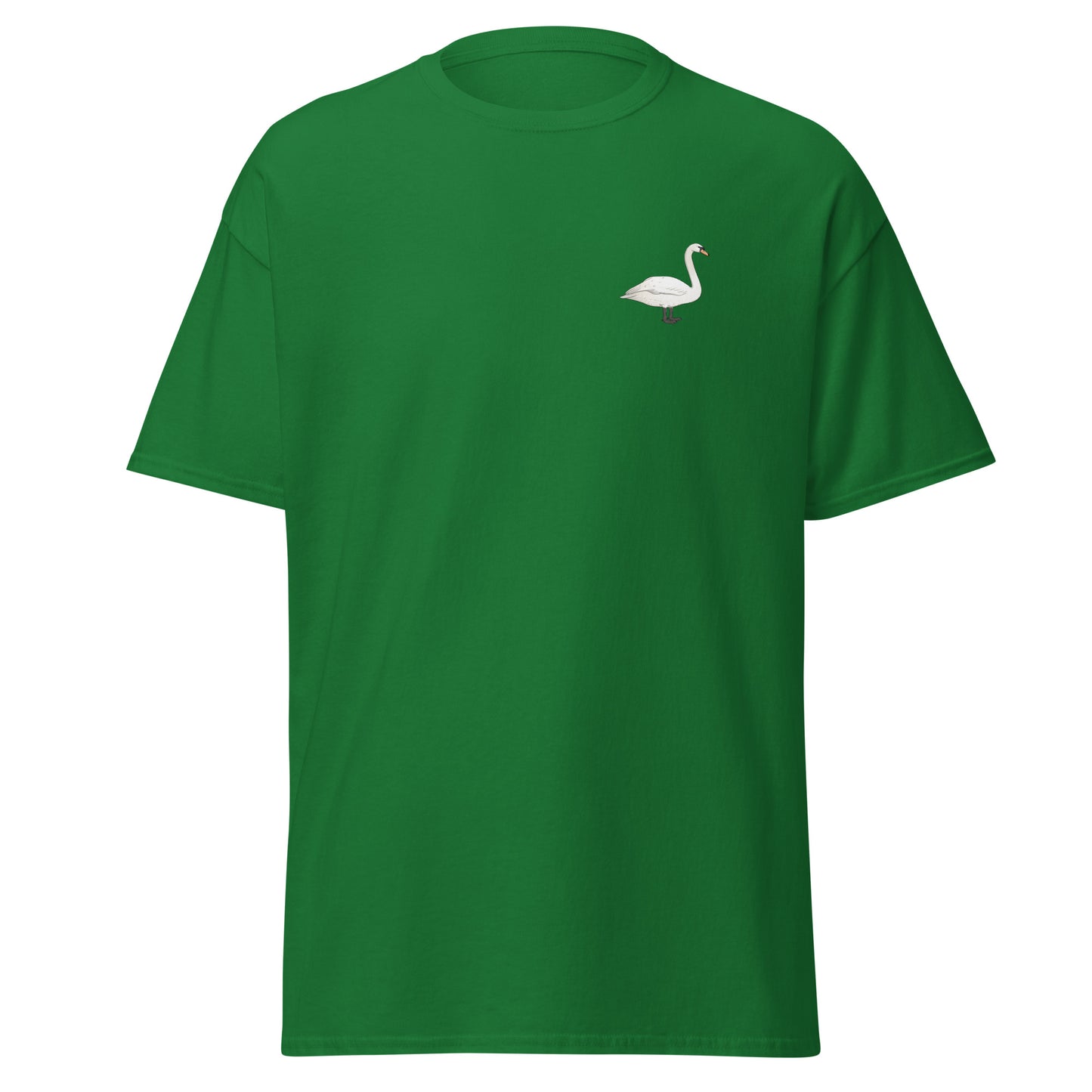 Mute Swan unisex bird T-shirt in Turf Green