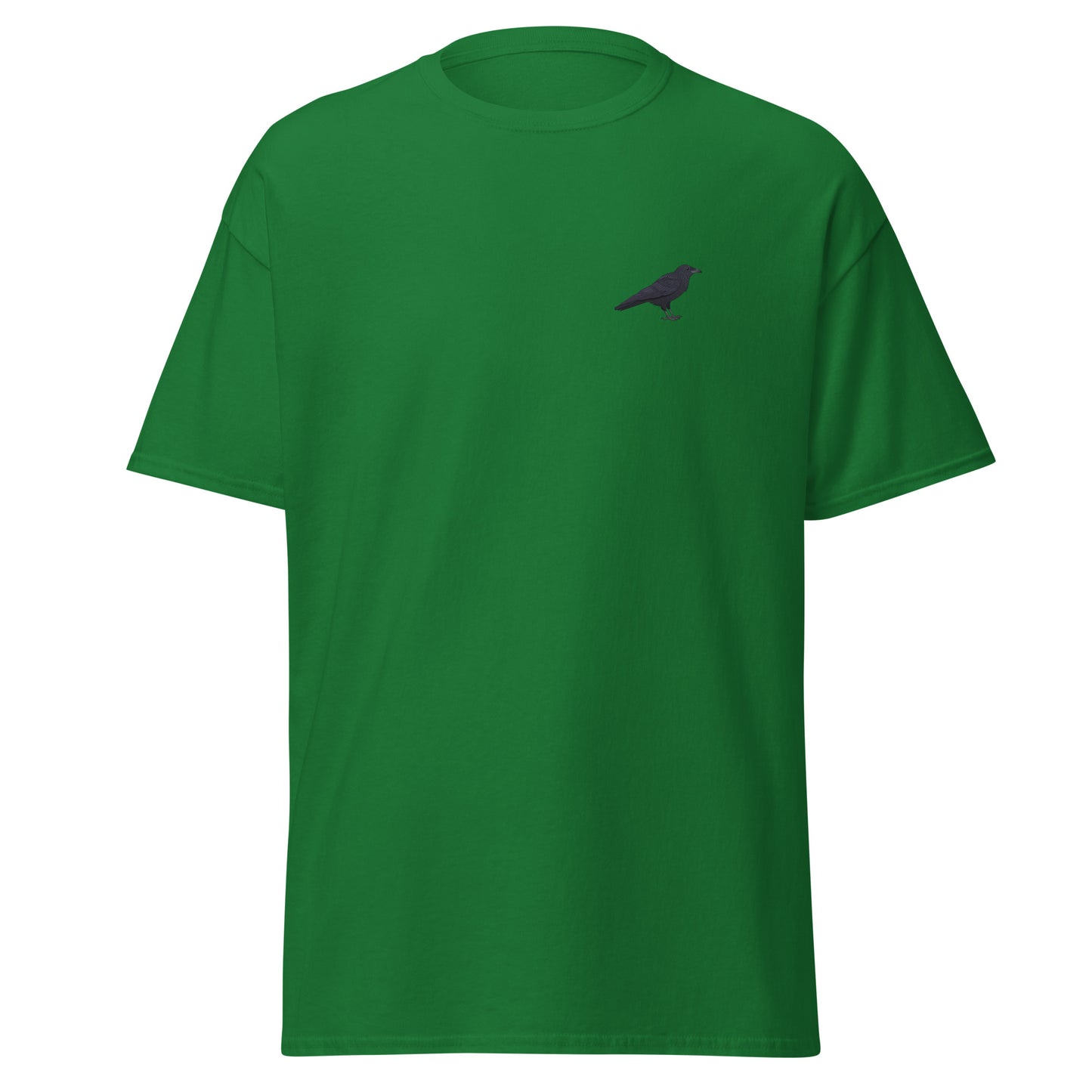 Raven unisex bird T-shirt in Turf Green
