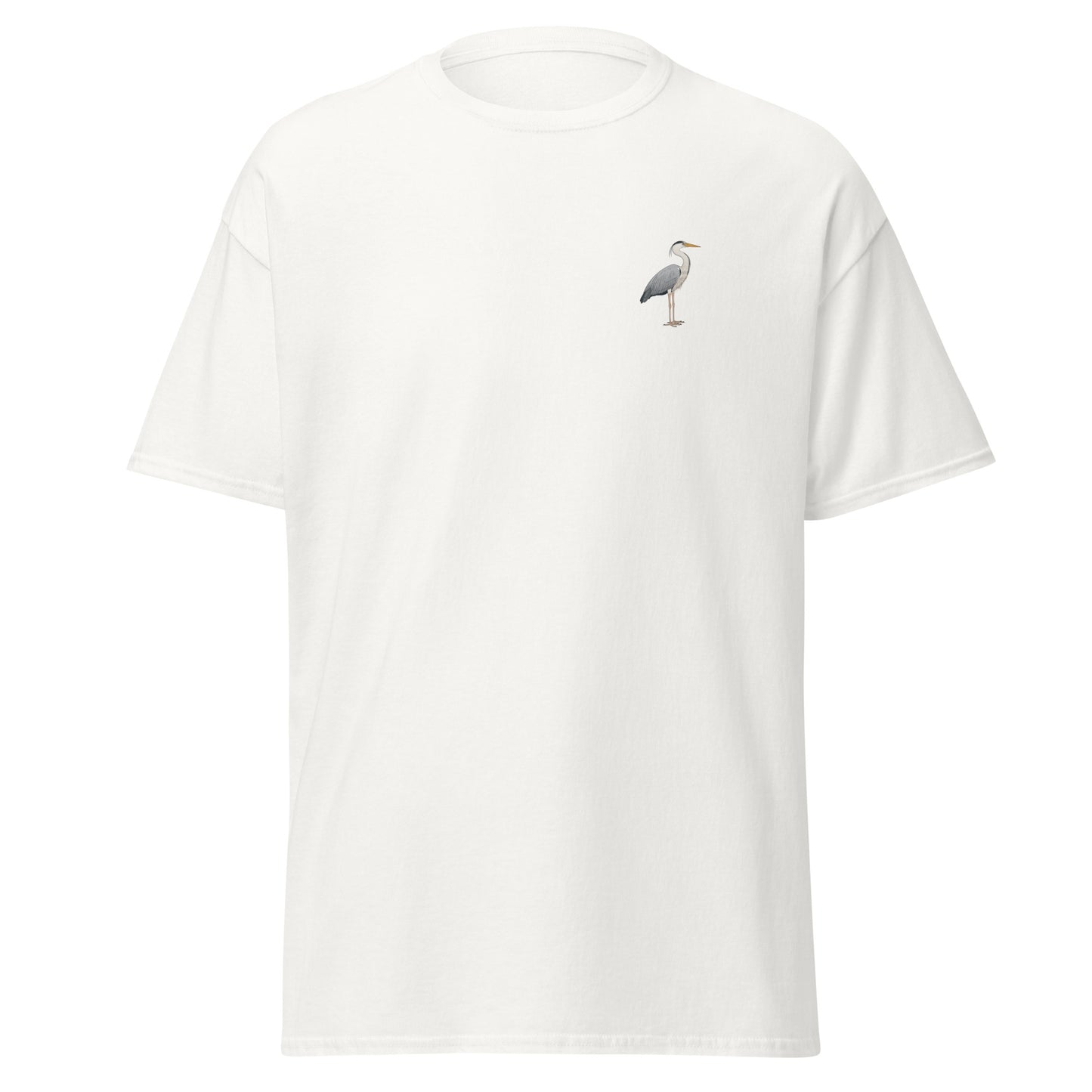 Heron unisex bird T-shirt in White