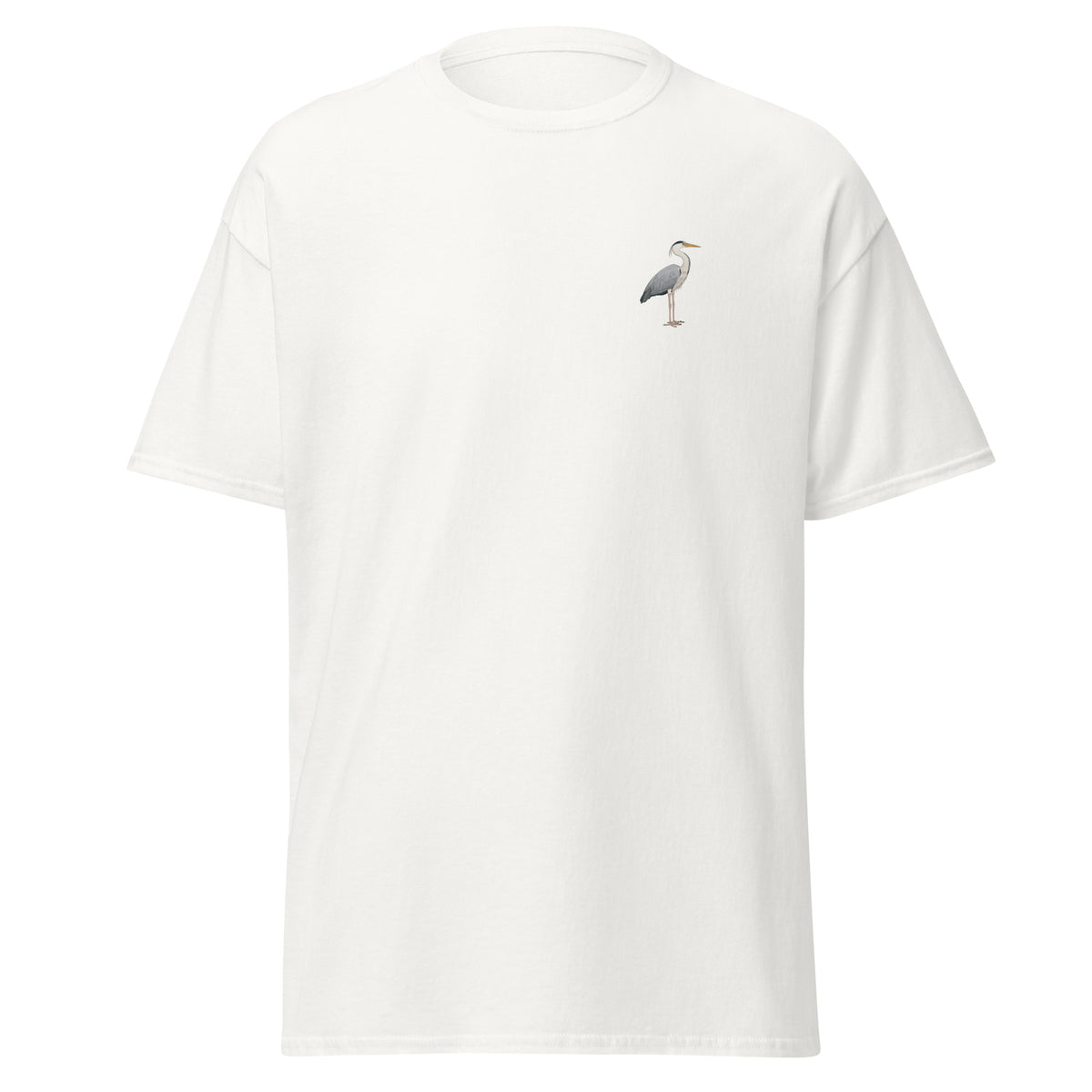 Heron unisex bird T-shirt in White