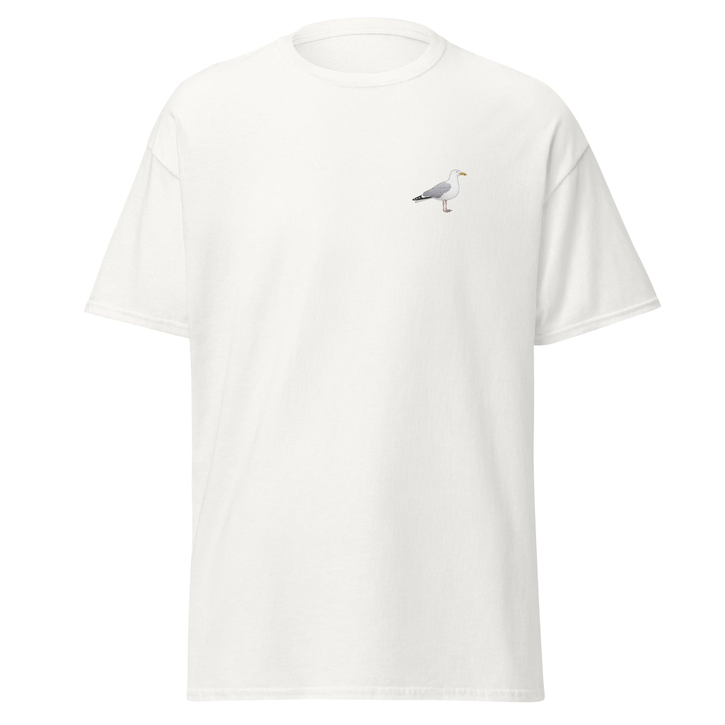 Herring Gull unisex bird T-shirt in White