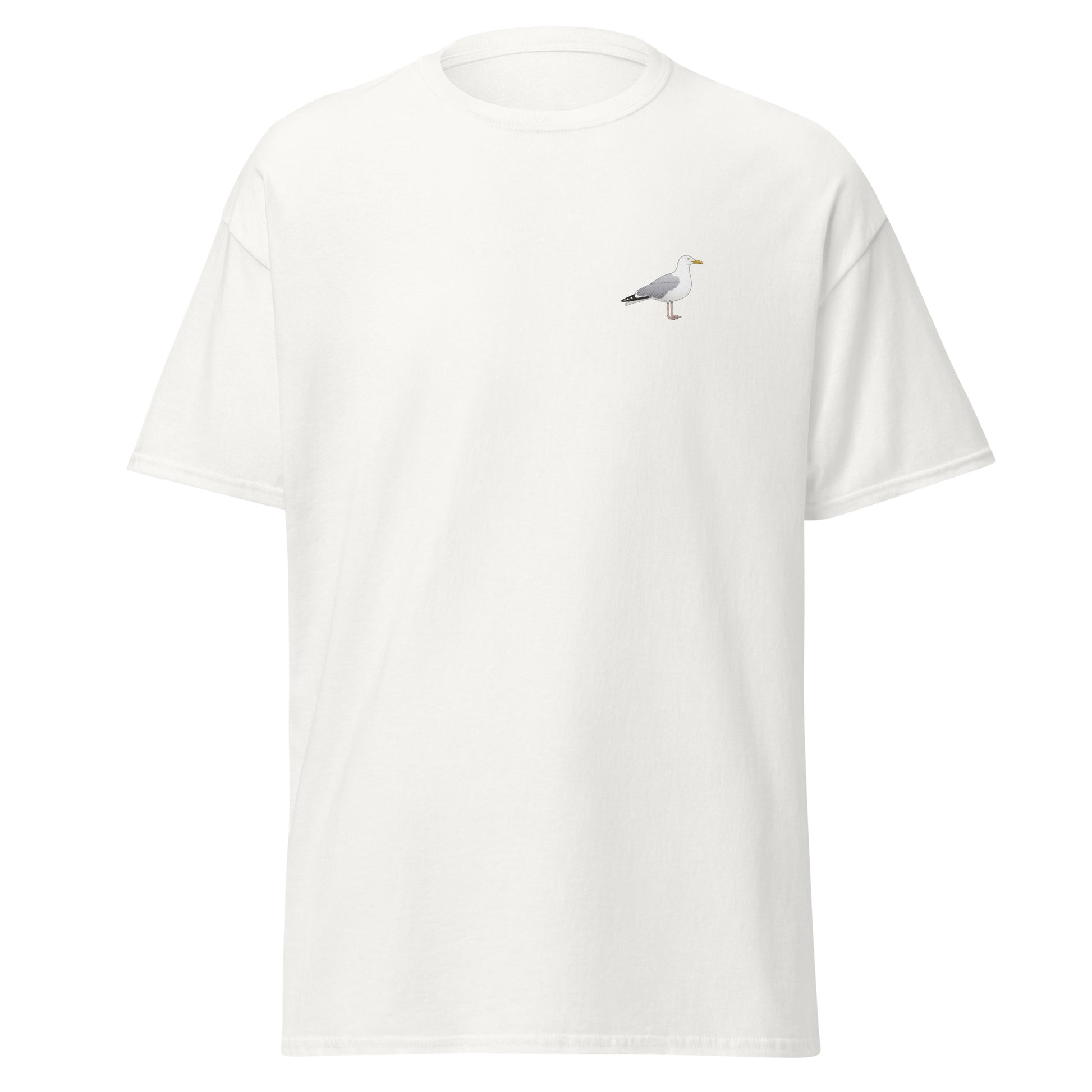 Herring Gull unisex bird T-shirt in White