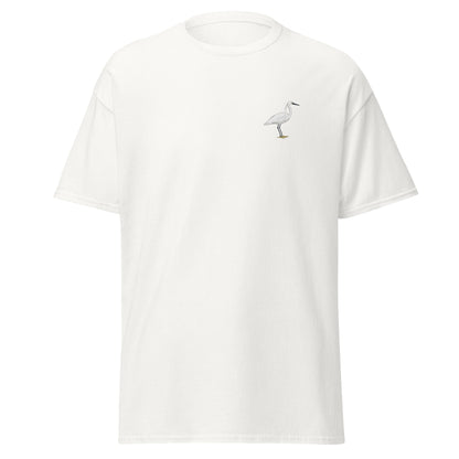 Little Egret unisex bird T-shirt in White