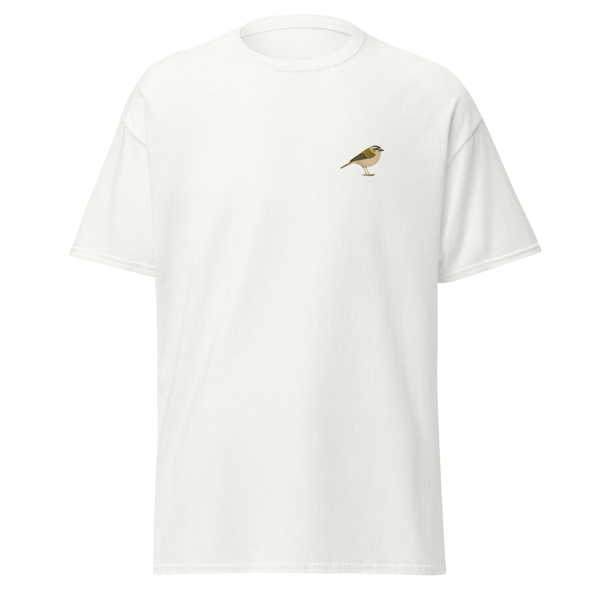 Firecrest unisex bird T-shirt in White