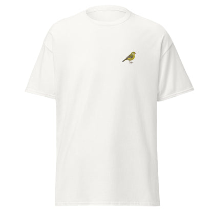 Greenfinch unisex bird T-shirt in White